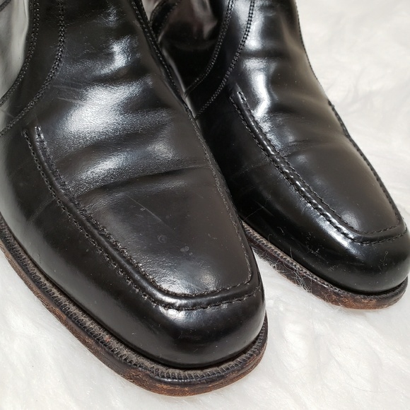 STAFFORD Men's Black Leather Dress Zipper Size 10 - Picture 6 of 8